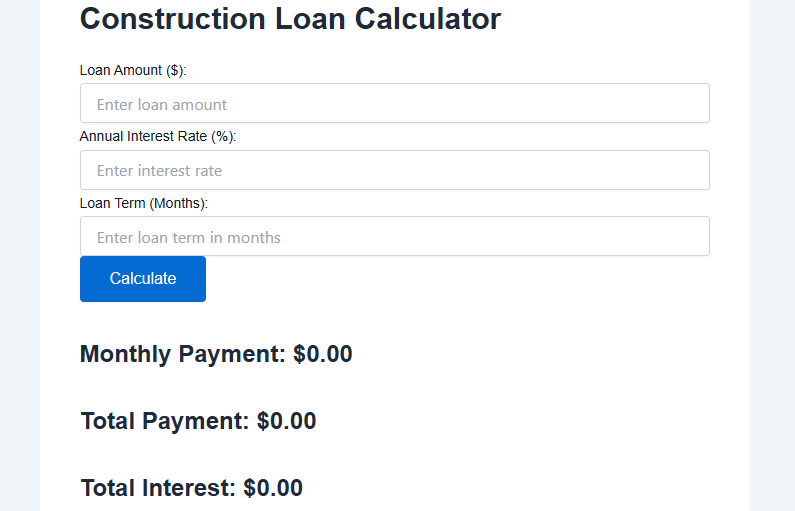 Construction Loan Calculator