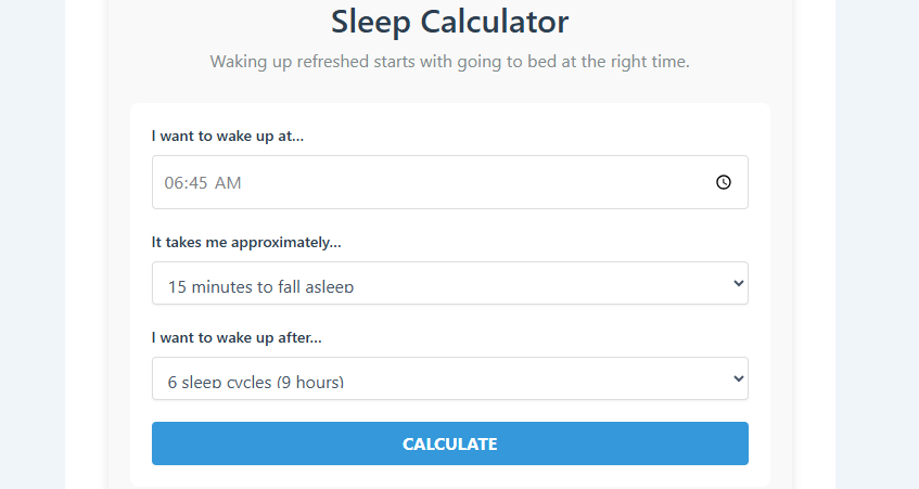 Sleep Calculator for Better Rest and Health